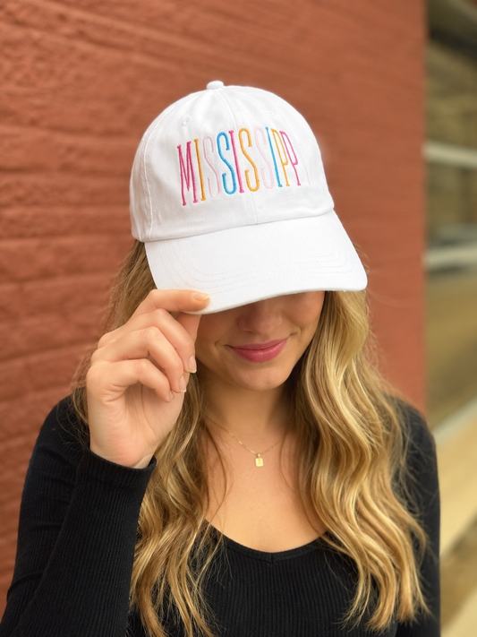 Thin Multi Color State Embroidered Hat