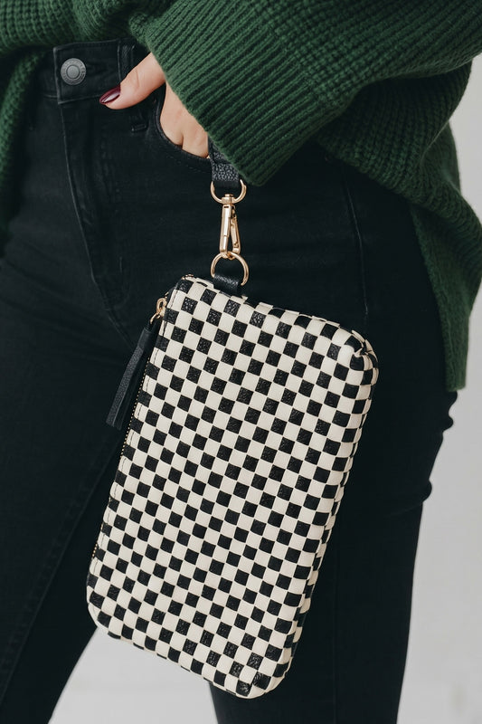 The Harper Checkered Wristlet